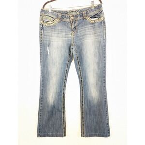 Maurices Pants Women 11 Blue Denim Jeans‎ Bootcut Mid Rise Western Light Wash